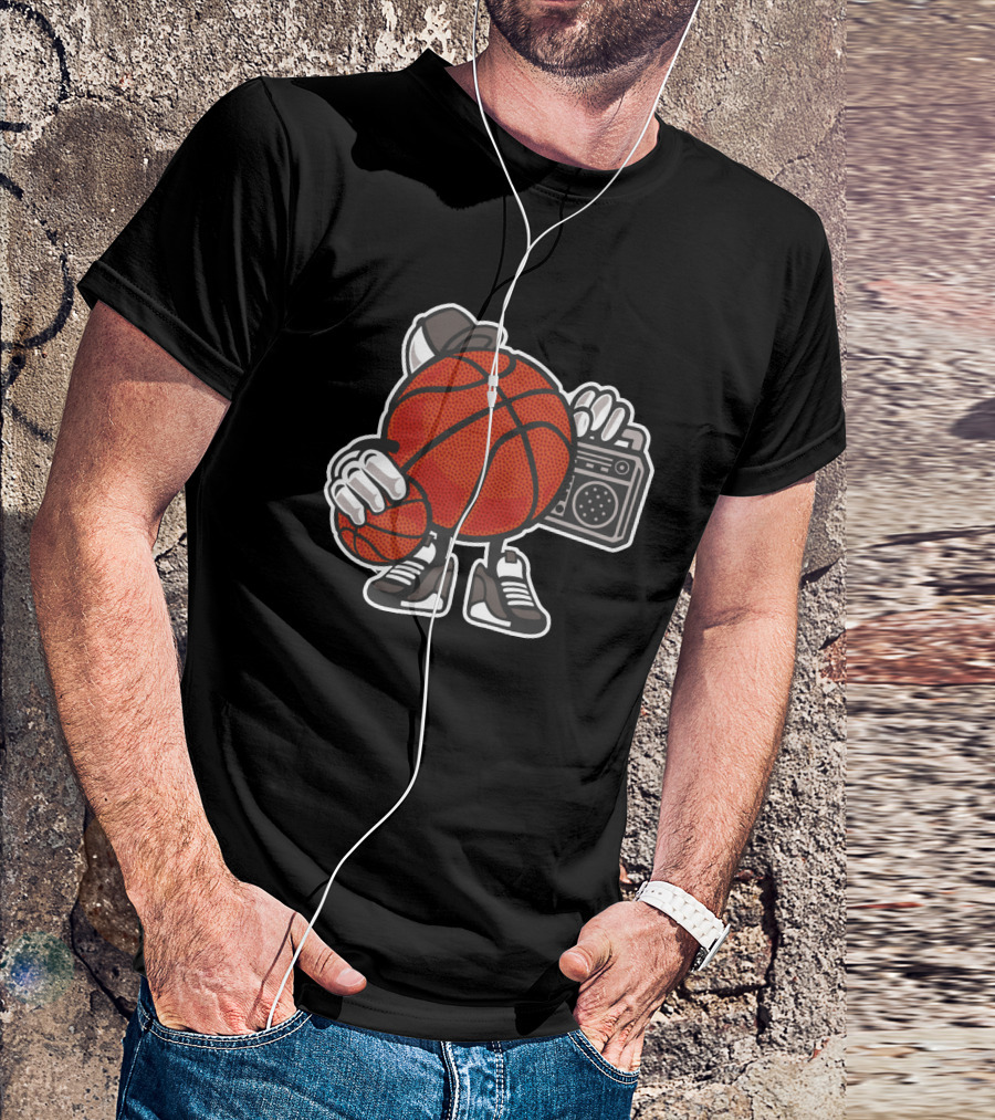 Basketball Ball Player Boombox Music T-Shirt