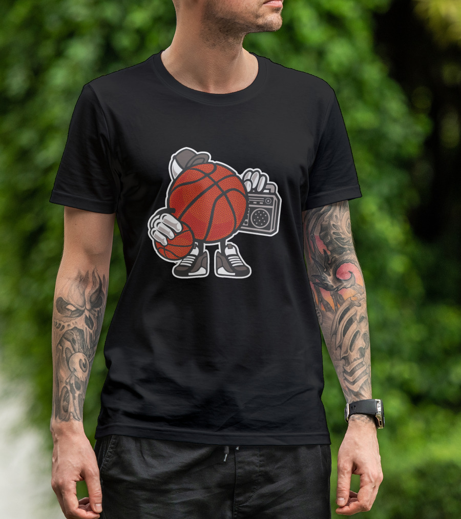 Basketball Ball Player Boombox Music T-Shirt