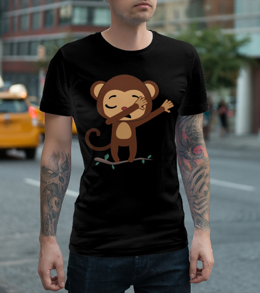 Funny Dabbing Monkey Tree Pose T-Shirt
