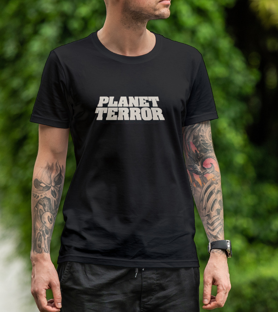 Planet Terror Retro Style Bold Horror Font T-Shirt