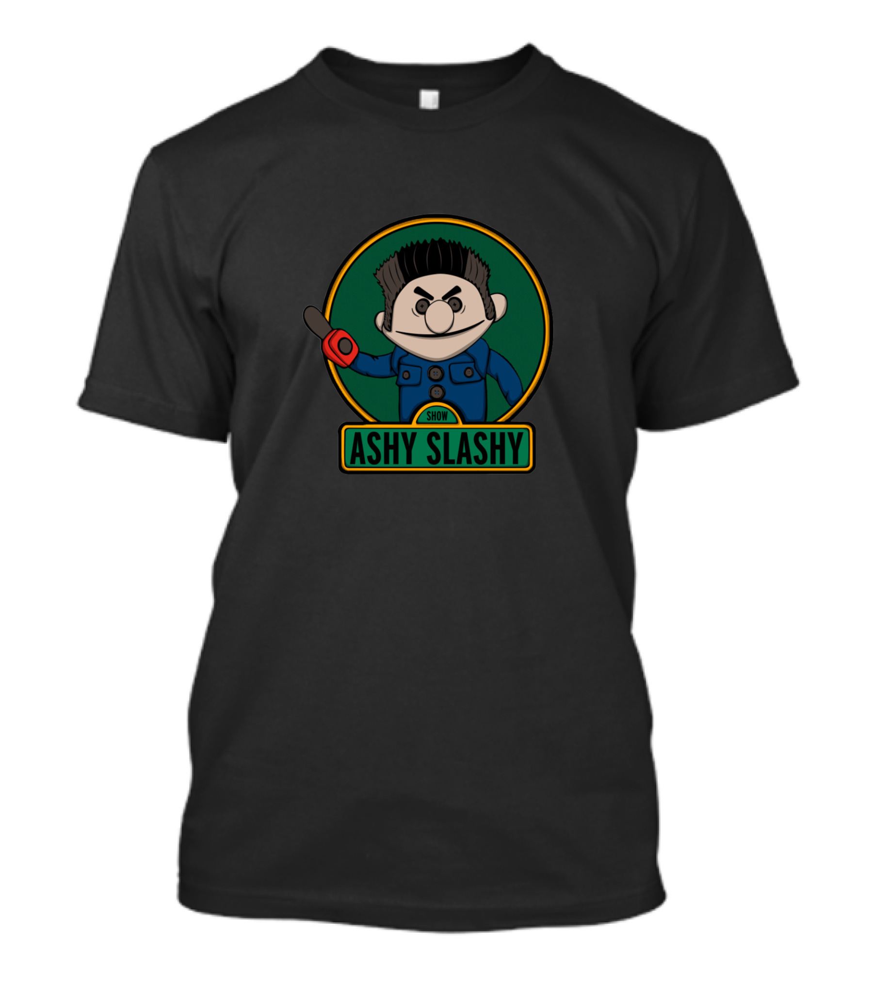 Ashy Slashy Puppet Character With Chainsaw Hand In The Ashy Slashy Show T-Shirt