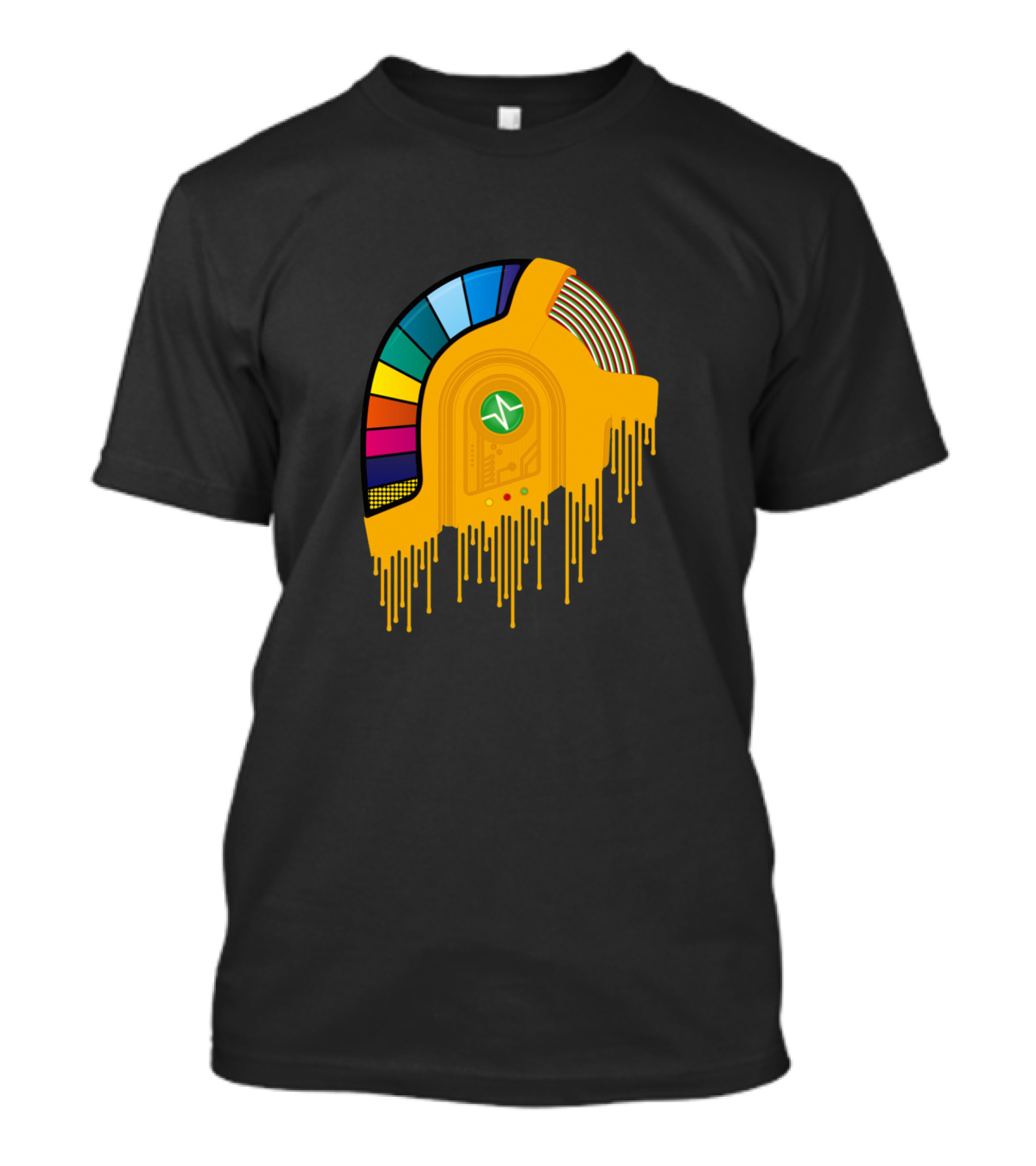 Daft Punk Drip Helmet In Colorful Dripping T-Shirt