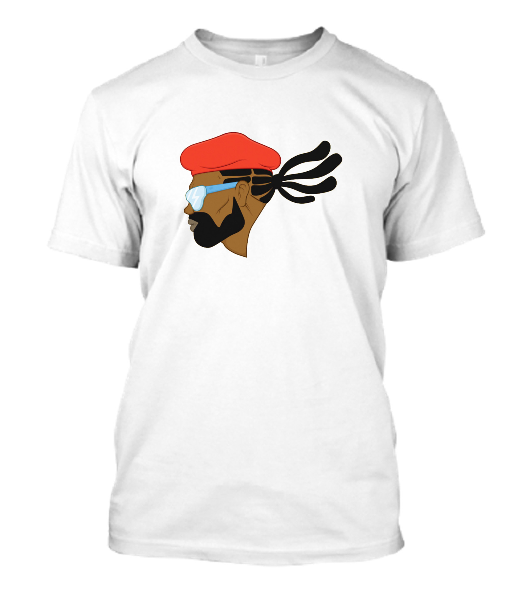 Get Free Major Lazer Cartoon Profile Red Beret Sunglasses T-Shirt