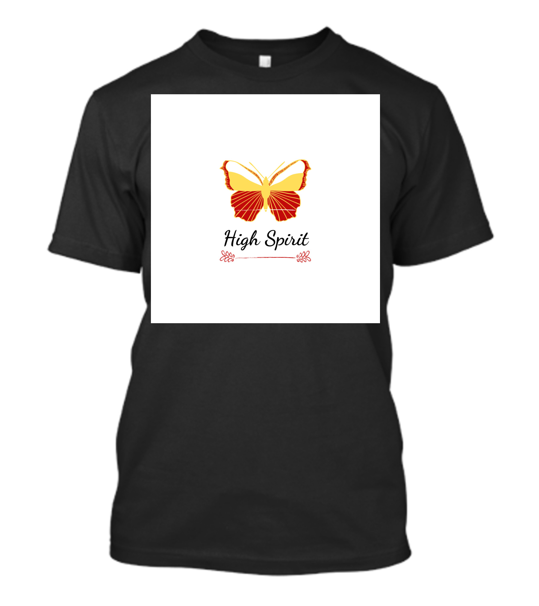 High Spirit Butterfly Red And Yellow T-Shirt