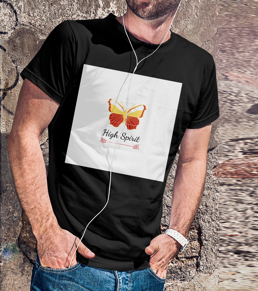 High Spirit Butterfly Red And Yellow T-Shirt