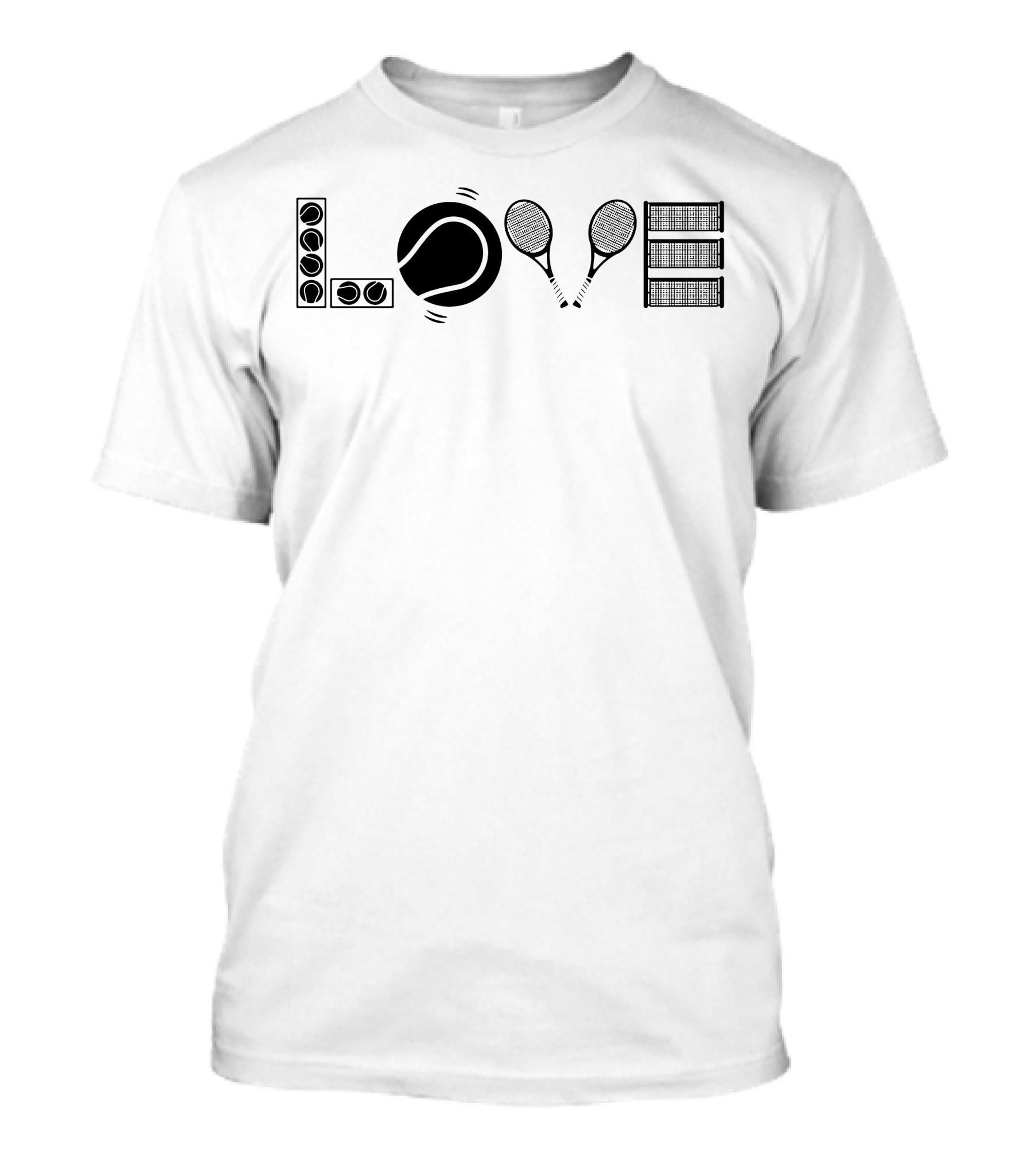 LOVE Tennis Rackets And Ball In Letters T-Shirt