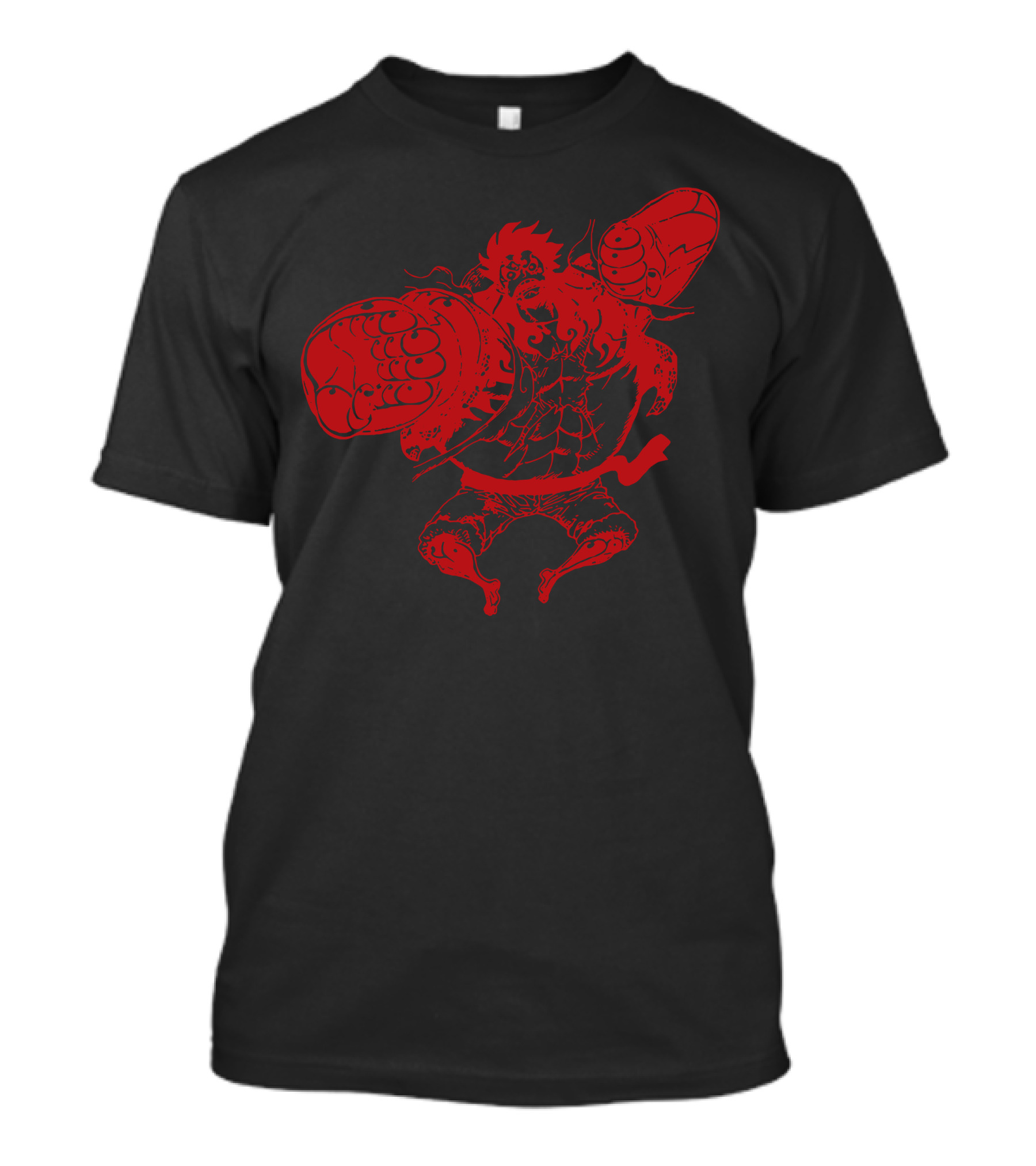 Luffy Gear 4 Bound Man Transformation Manga Style Red And Black T-Shirt