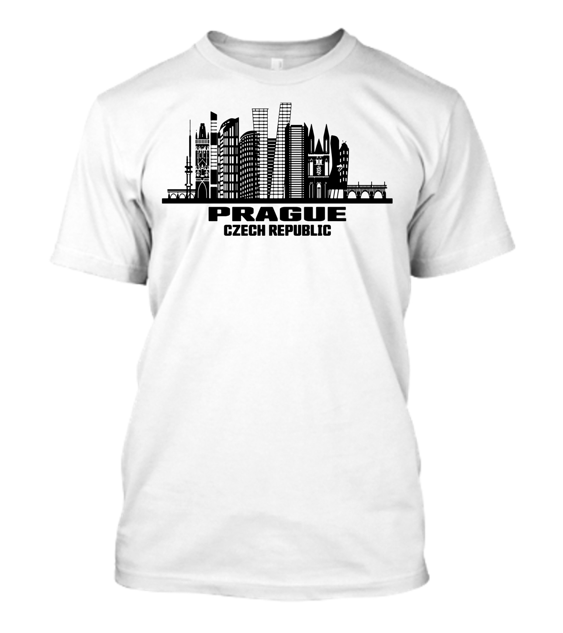 Prague Czech Republic Skyline Landmarks And Architecture T-Shirt