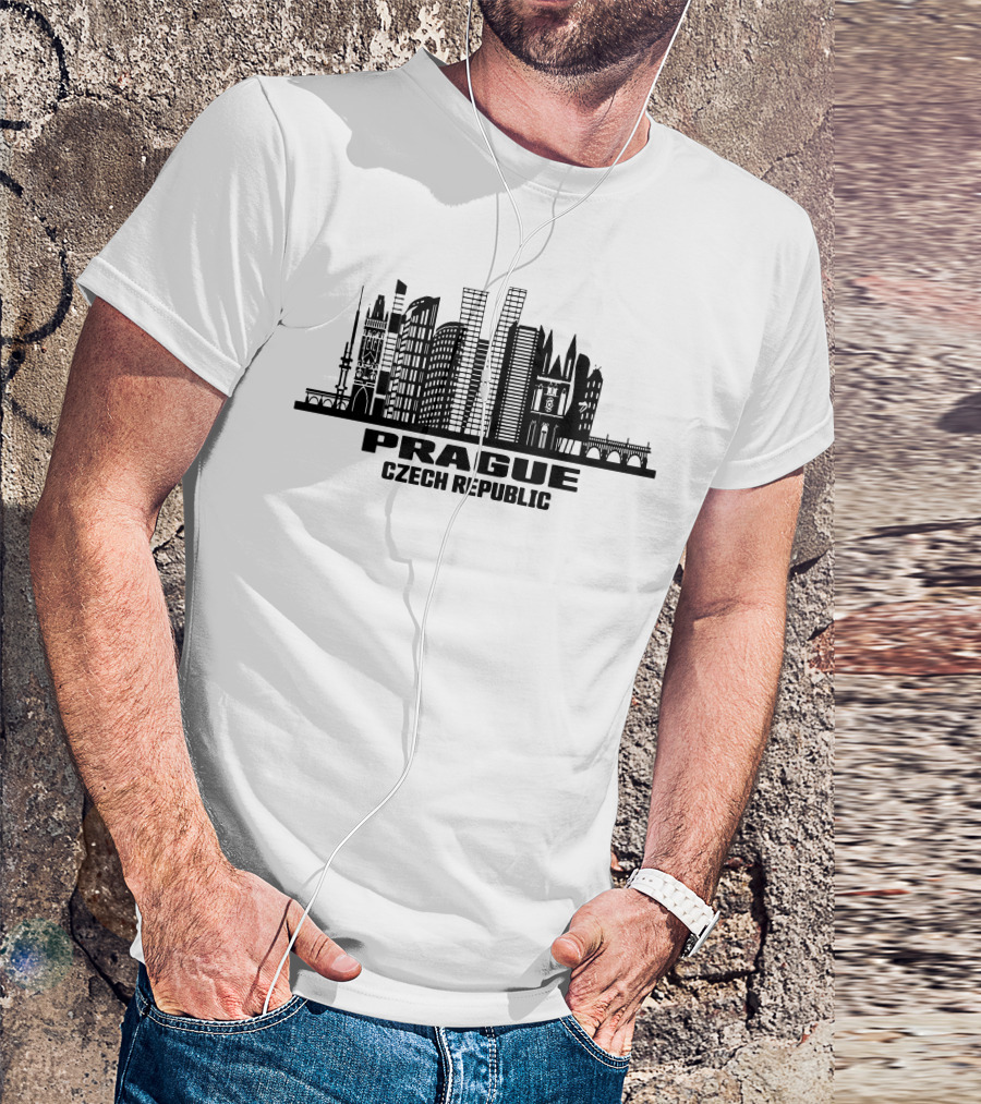 Prague Czech Republic Skyline Landmarks And Architecture T-Shirt