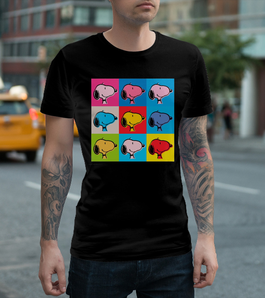 Snoopy Colorful Pop Art Grid T-Shirt
