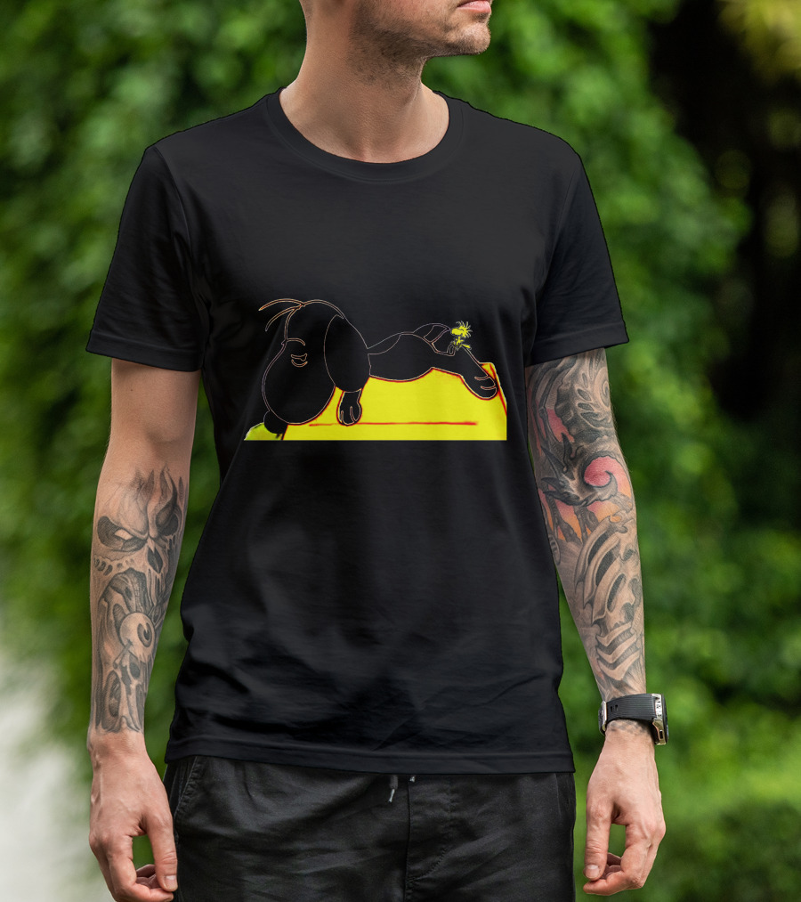 Snoopy Tired Of Feeling Sleeping On Doghouse With Woodstock T-Shirt
