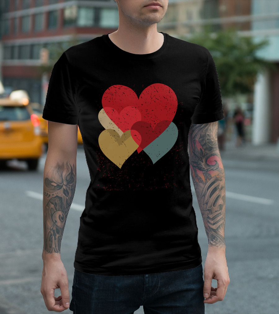 Happy Valentine's Day Vintage Hearts T-Shirt