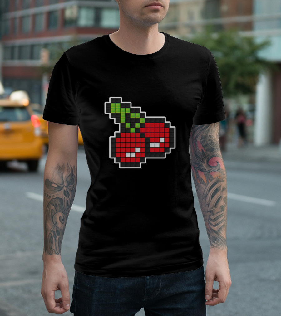 8 Bit Pixelated Cherry Pixel T-Shirt