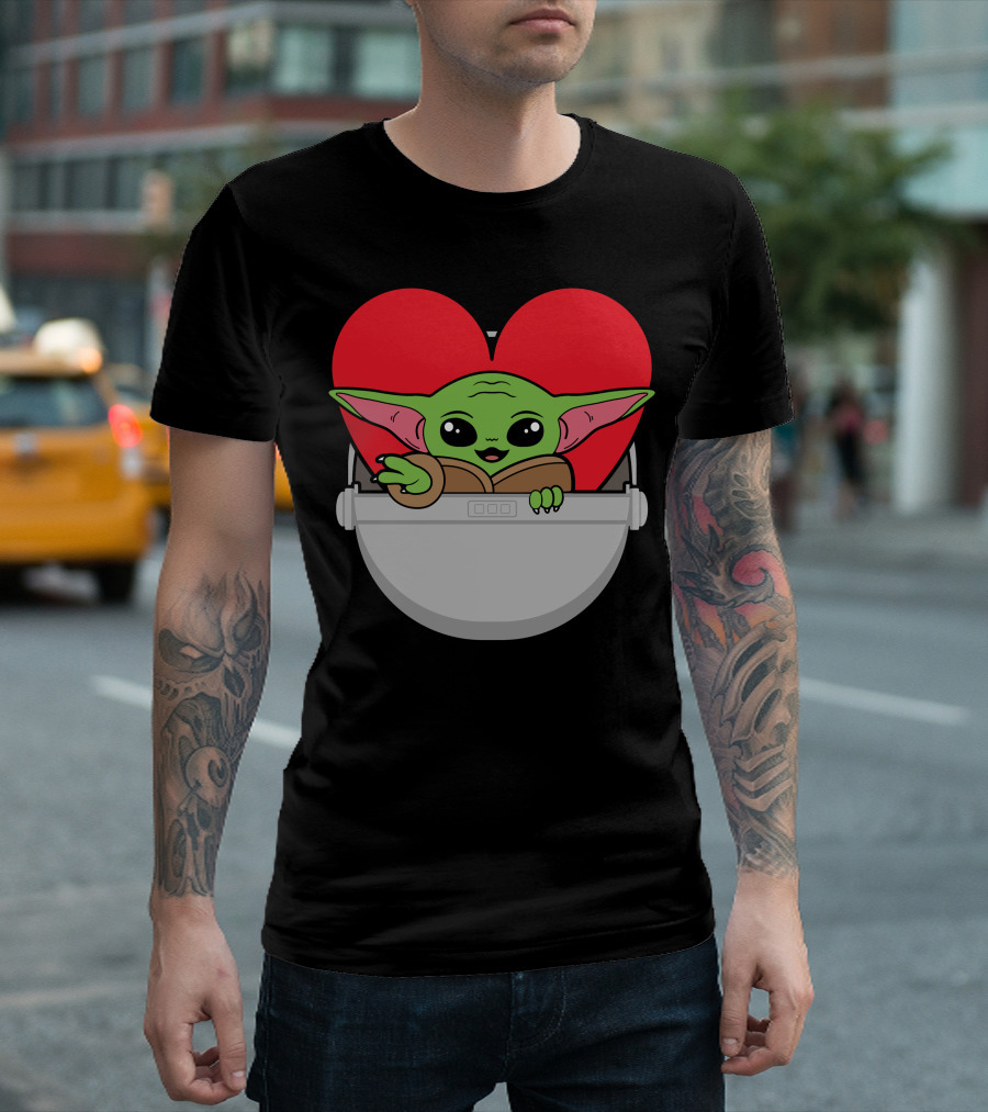 Baby Yoda This Is The Way To Love Heart Pod T-Shirt