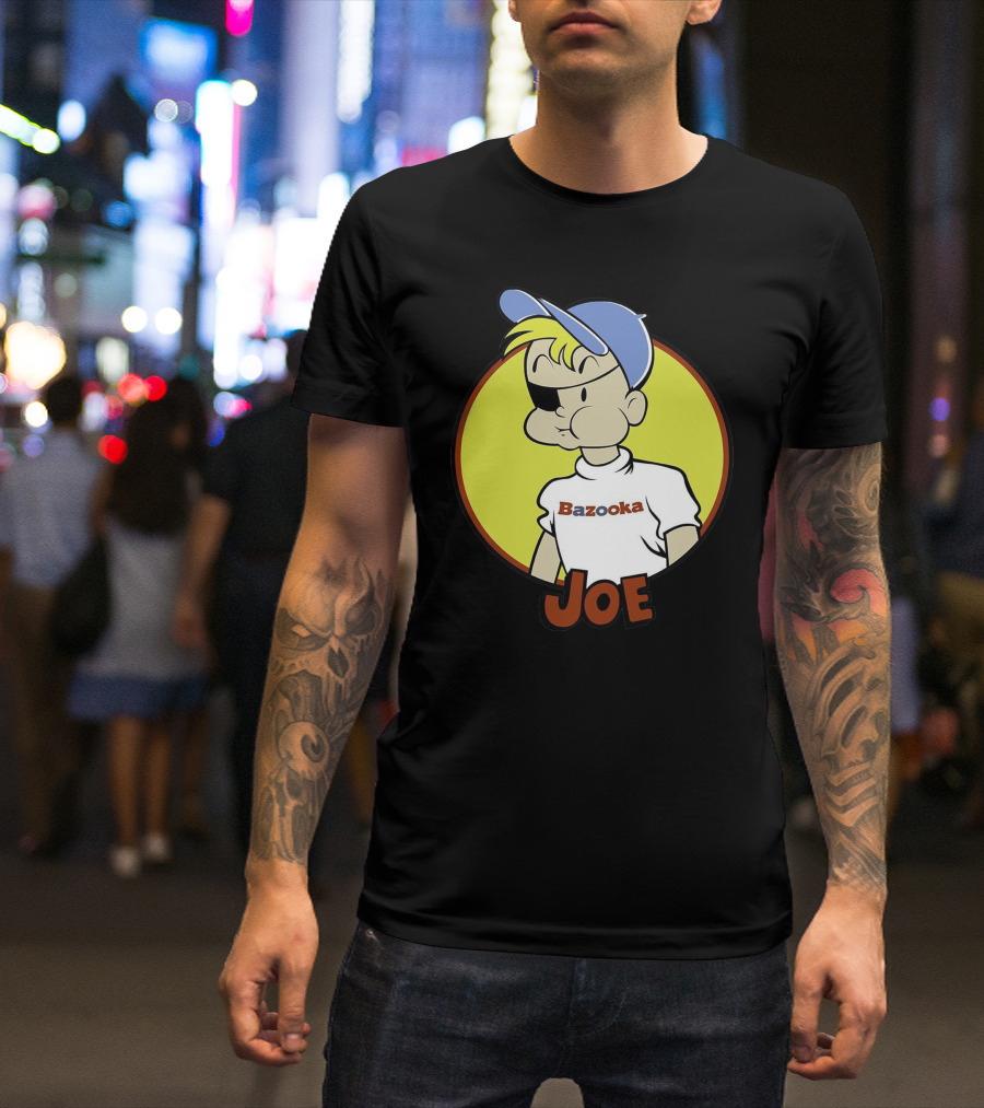 Bazooka Joe Cartoon Character With Blue Cap And Eyepatch For Birthday Present T-Shirt