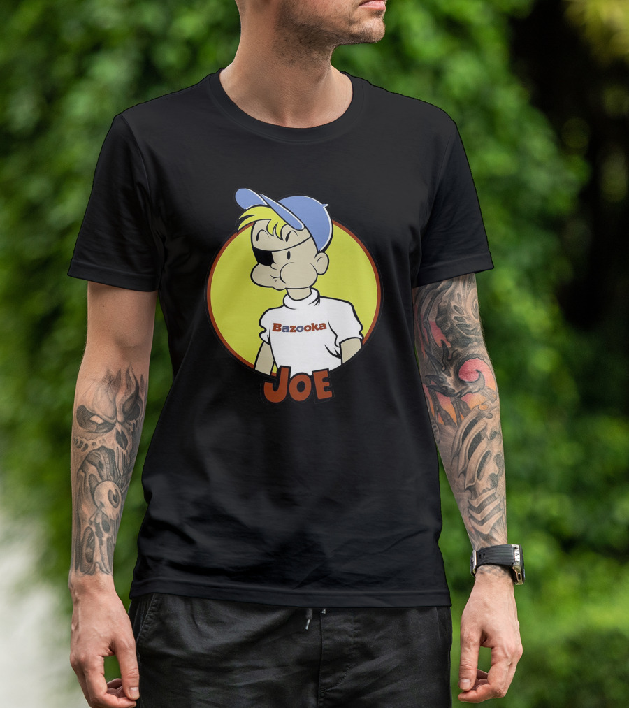 Bazooka Joe Cartoon Character With Blue Cap And Eyepatch For Birthday Present T-Shirt