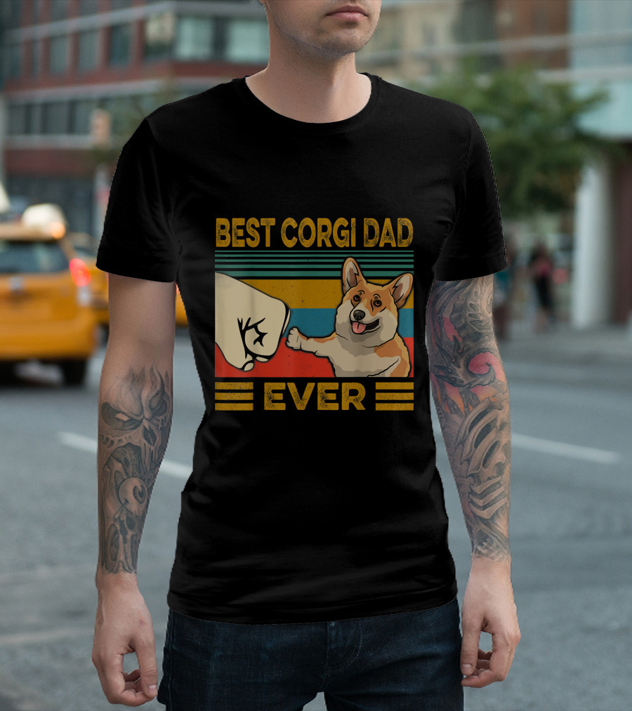 Best Corgi Dad Ever Fist Bump T-Shirt