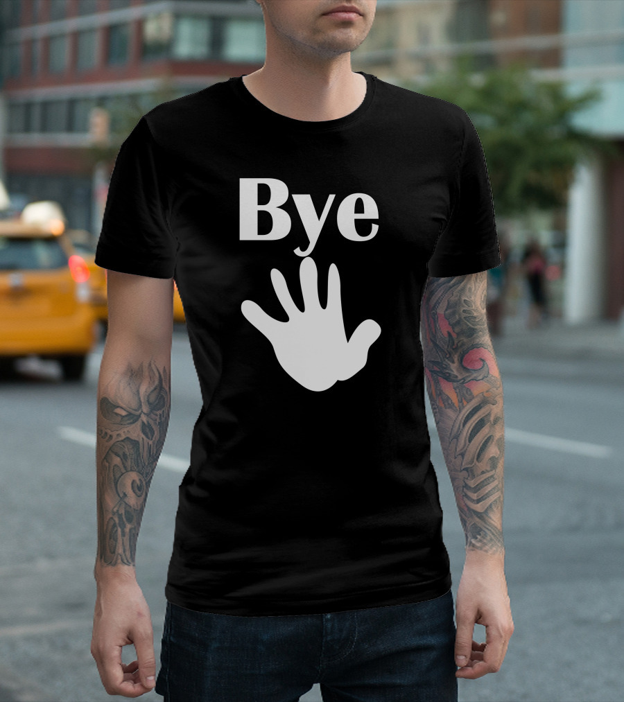Bye White Handprint T-Shirt