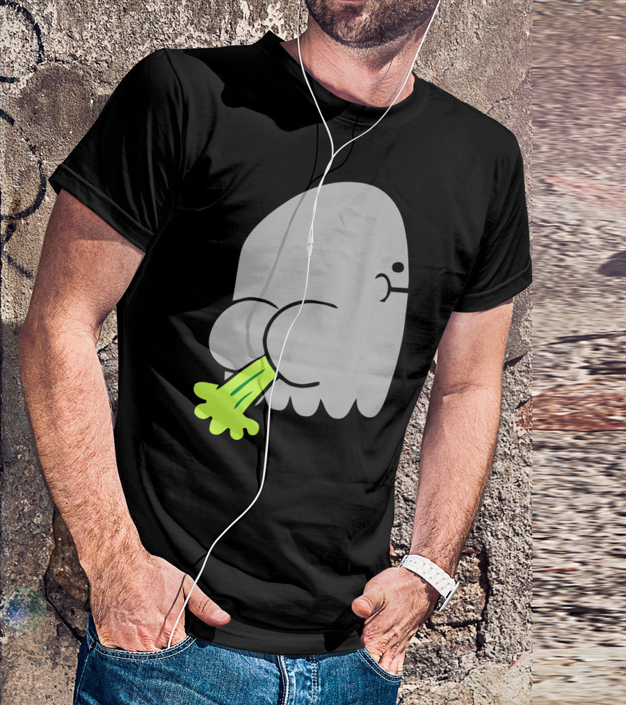 Ghost Fart Ghost With Green Farting T-Shirt