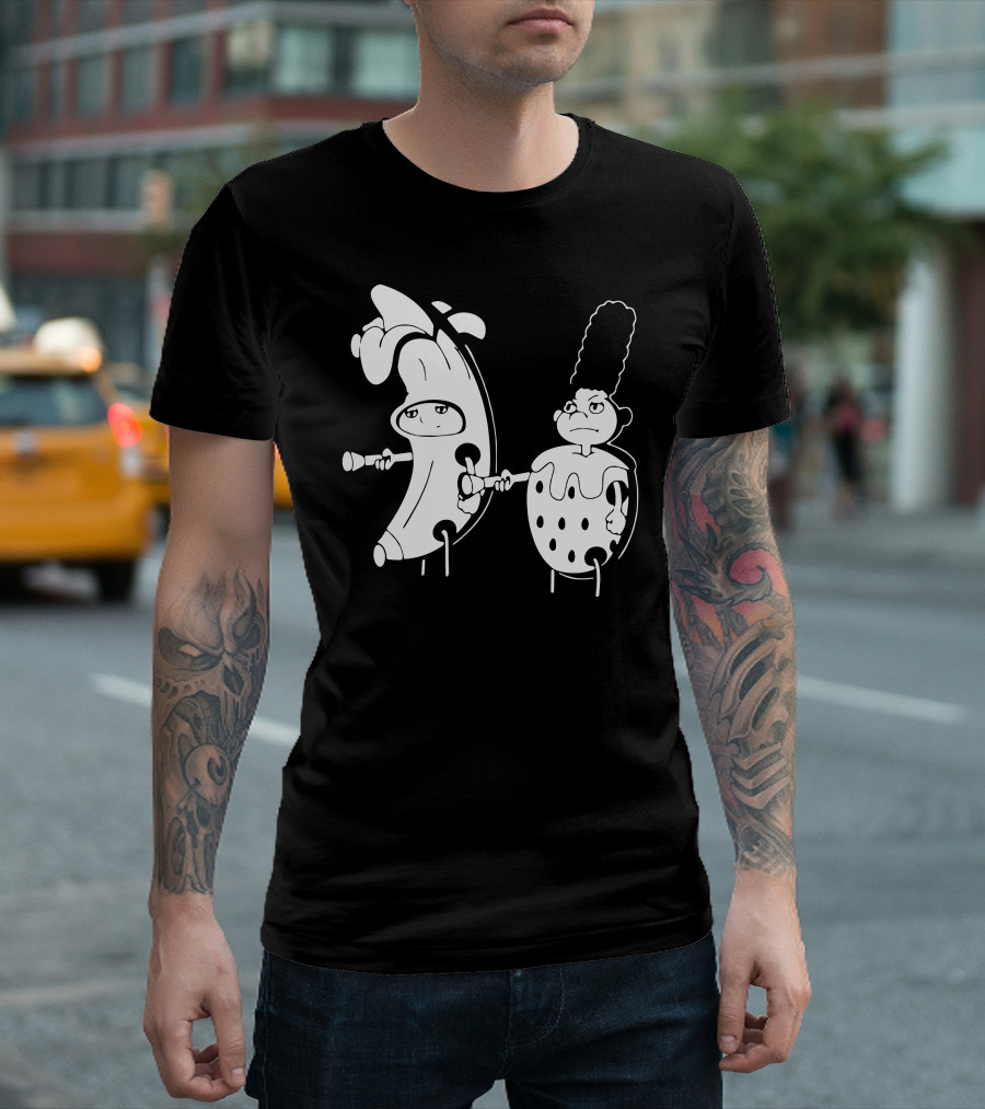 Hey Arnold Meets Pop Culture Characters In Monochrome Playful Crossover T-Shirt