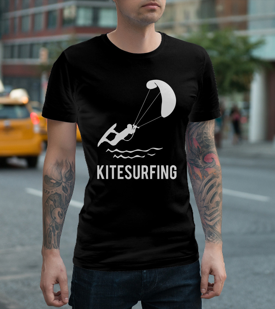 Kitesurfing Adventure Graphic With Surfer And Kite T-Shirt