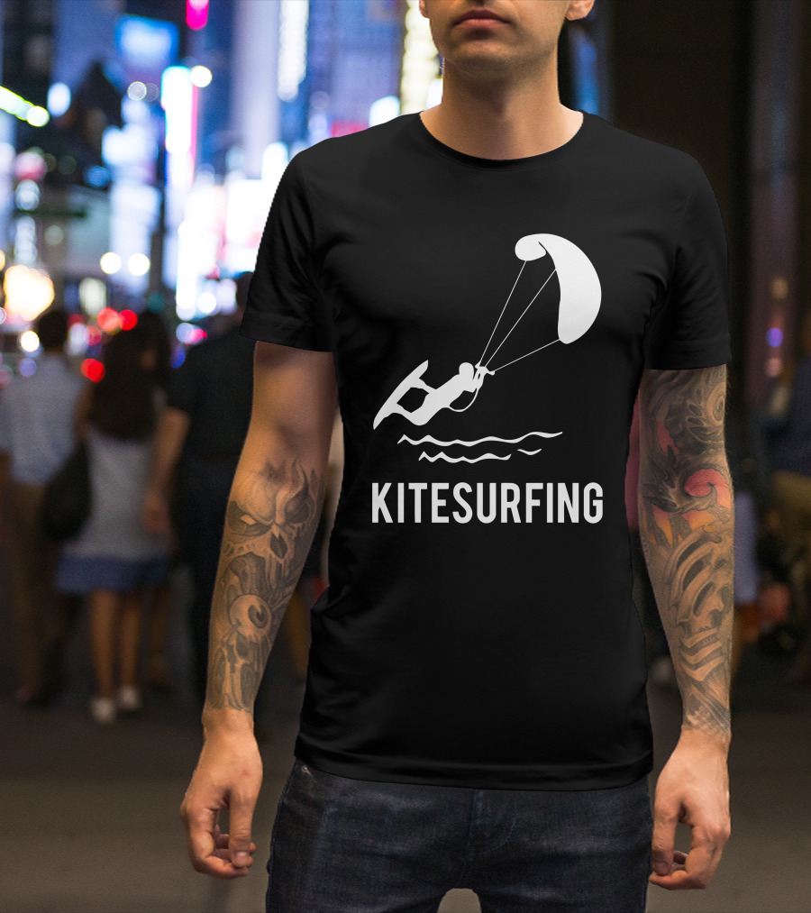 Kitesurfing Adventure Graphic With Surfer And Kite T-Shirt