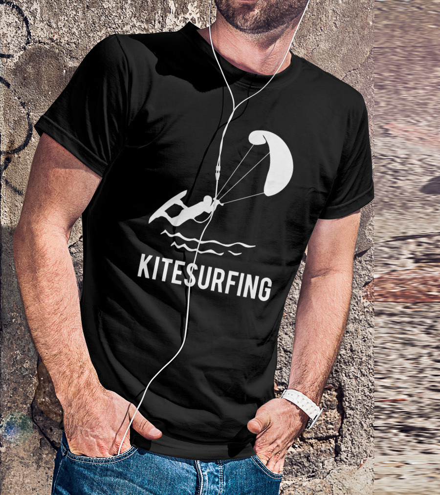 Kitesurfing Adventure Graphic With Surfer And Kite T-Shirt