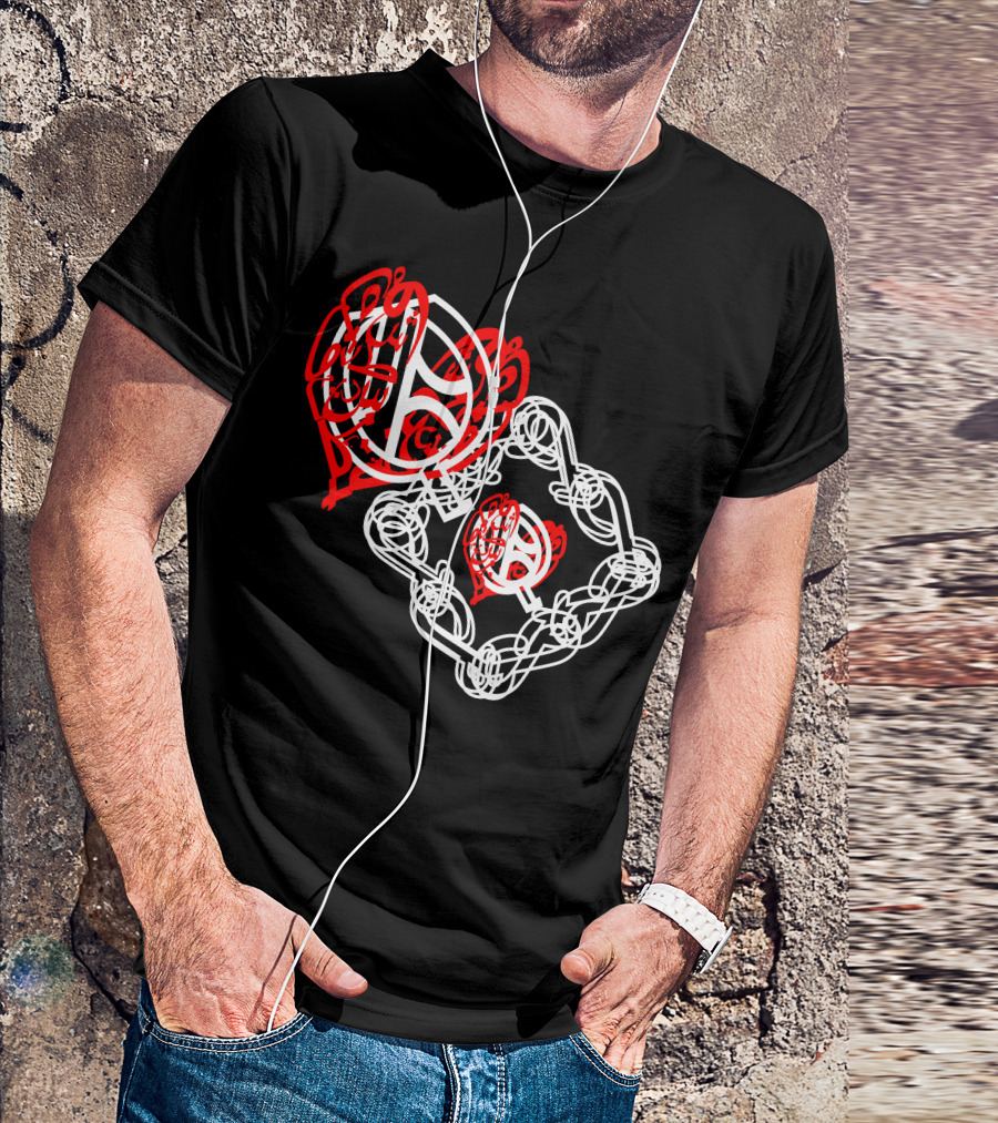 Letter P Calligraphic Red And White Spiral Layers T-Shirt