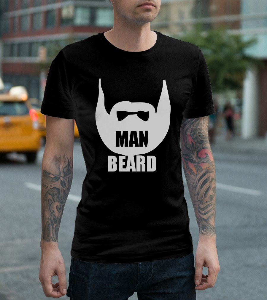 MAN BEARD Beard Shaped Bow Tie T-Shirt
