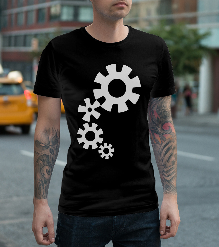 Mechanic Gears Iconic Industrial Machinery Wheels T-Shirt