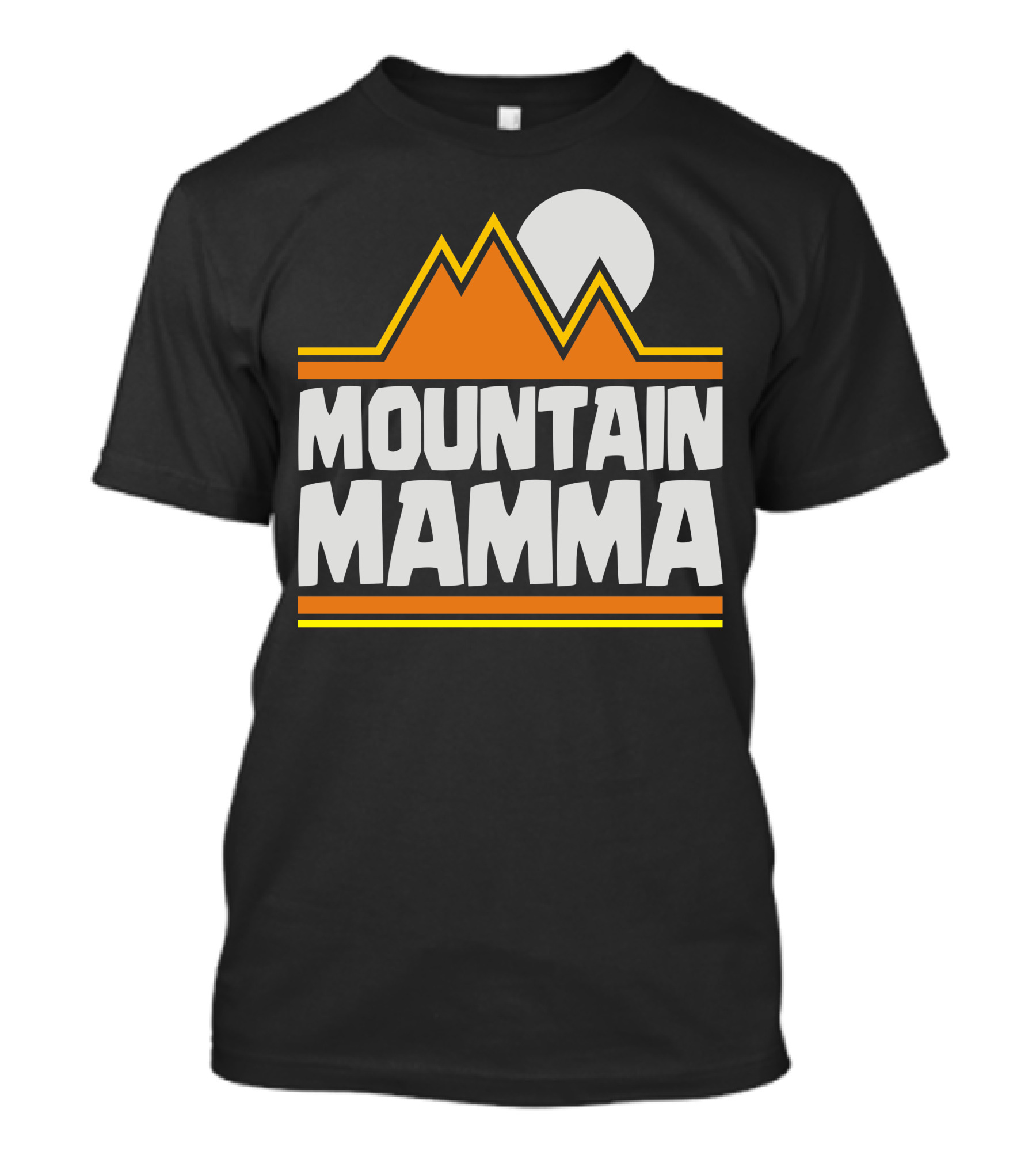 Mountain Mamma Retro Orange Peaks And Sun T-Shirt