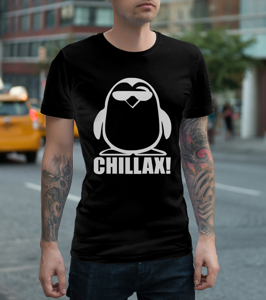 Chillax Penguin Funny New T-Shirt