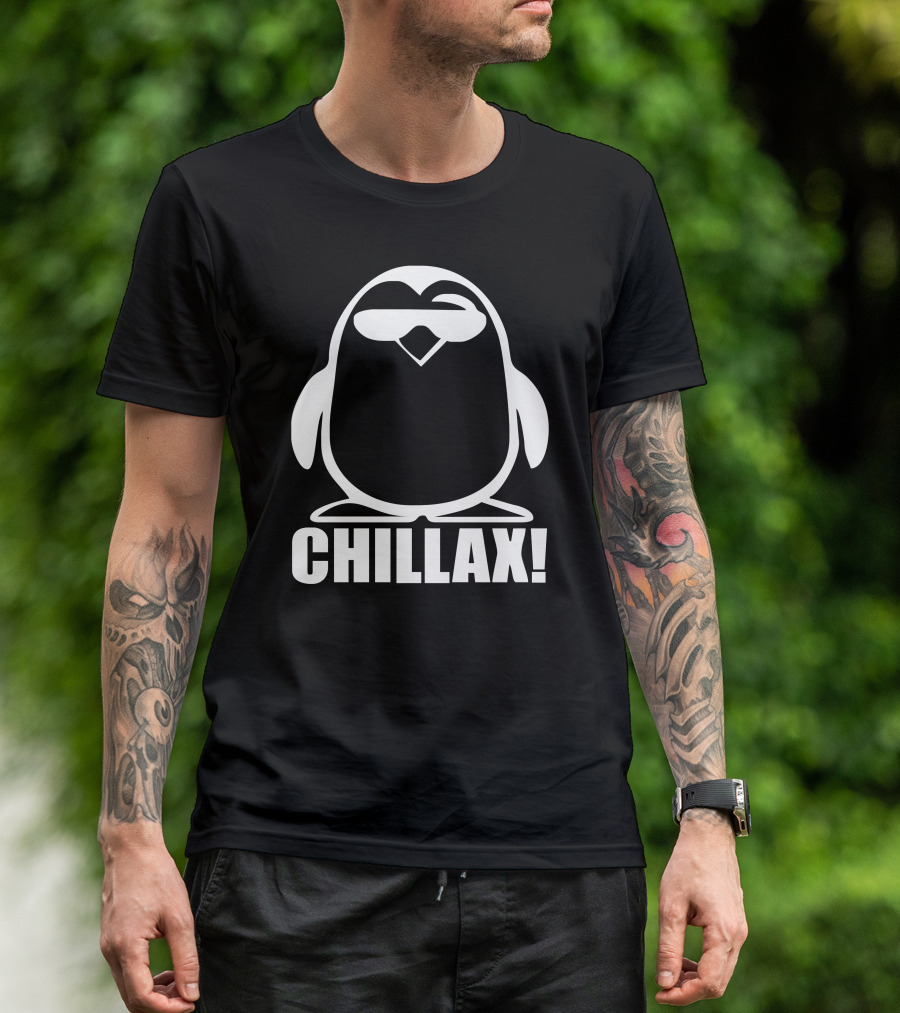 Chillax Penguin Funny New T-Shirt