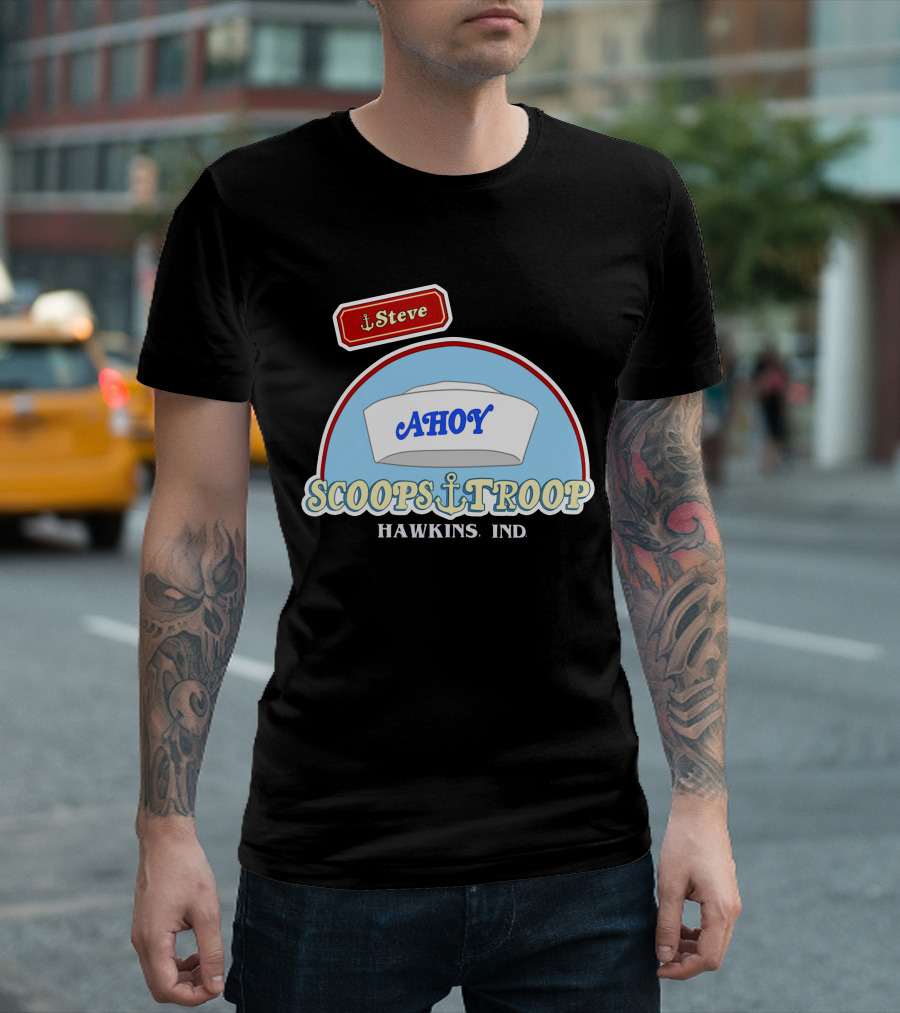 Scoops Ahoy Ahoy Steve Scoops Troop Hawkins Ind T-Shirt