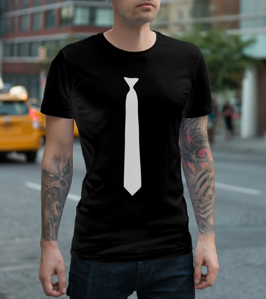 Skinny White Tie T-Shirt