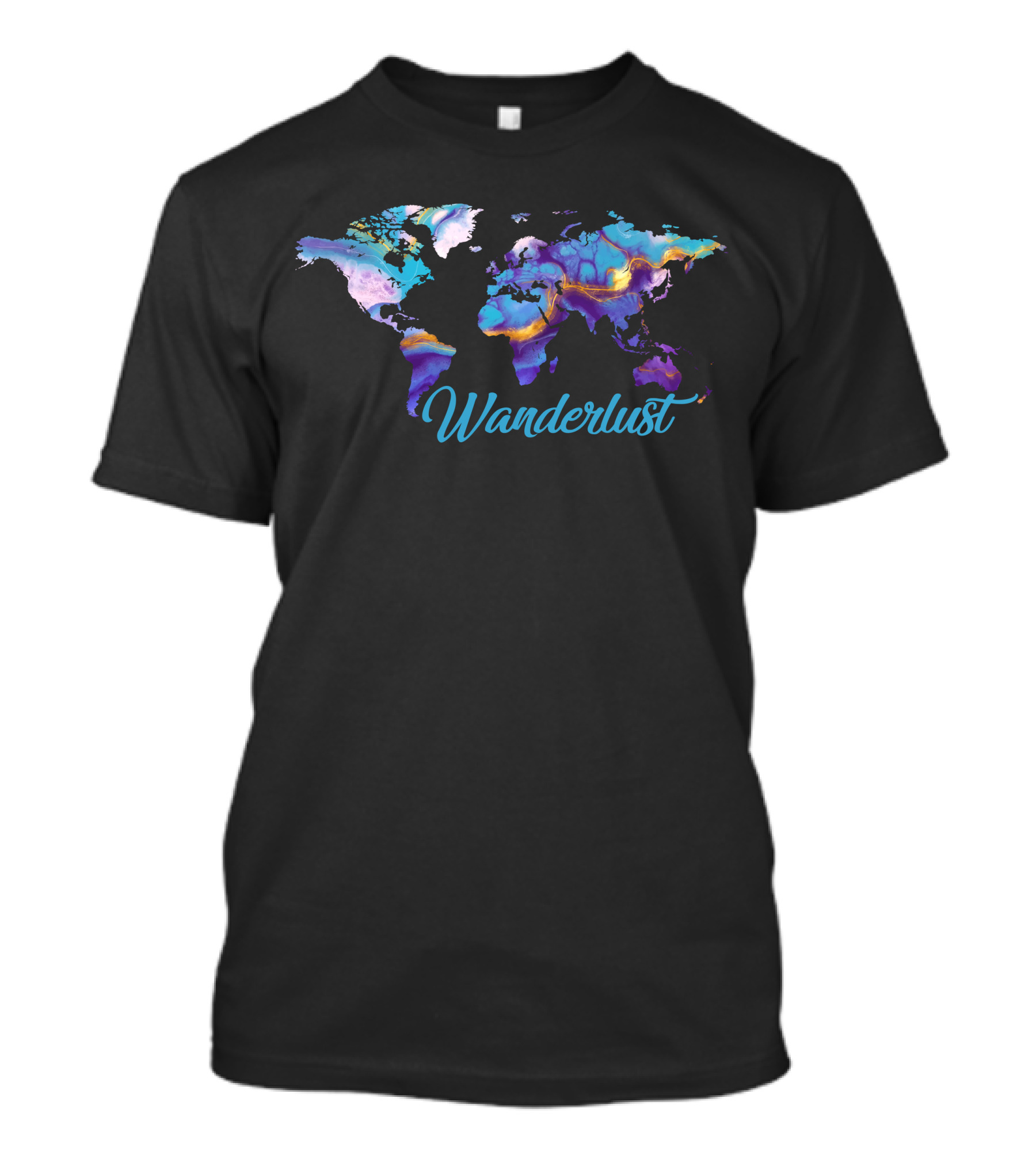 Wanderlust Vibrant World Map T-Shirt