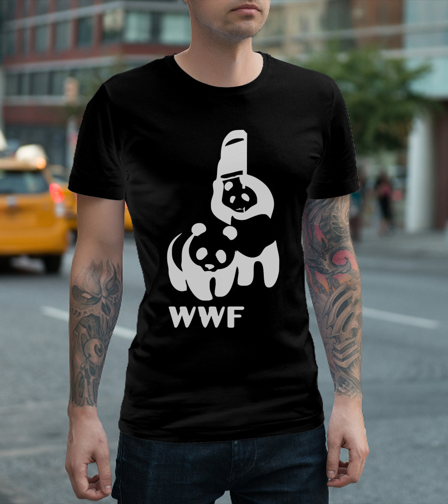 WWF Funny Panda Bear Banksy Wrestling T-Shirt