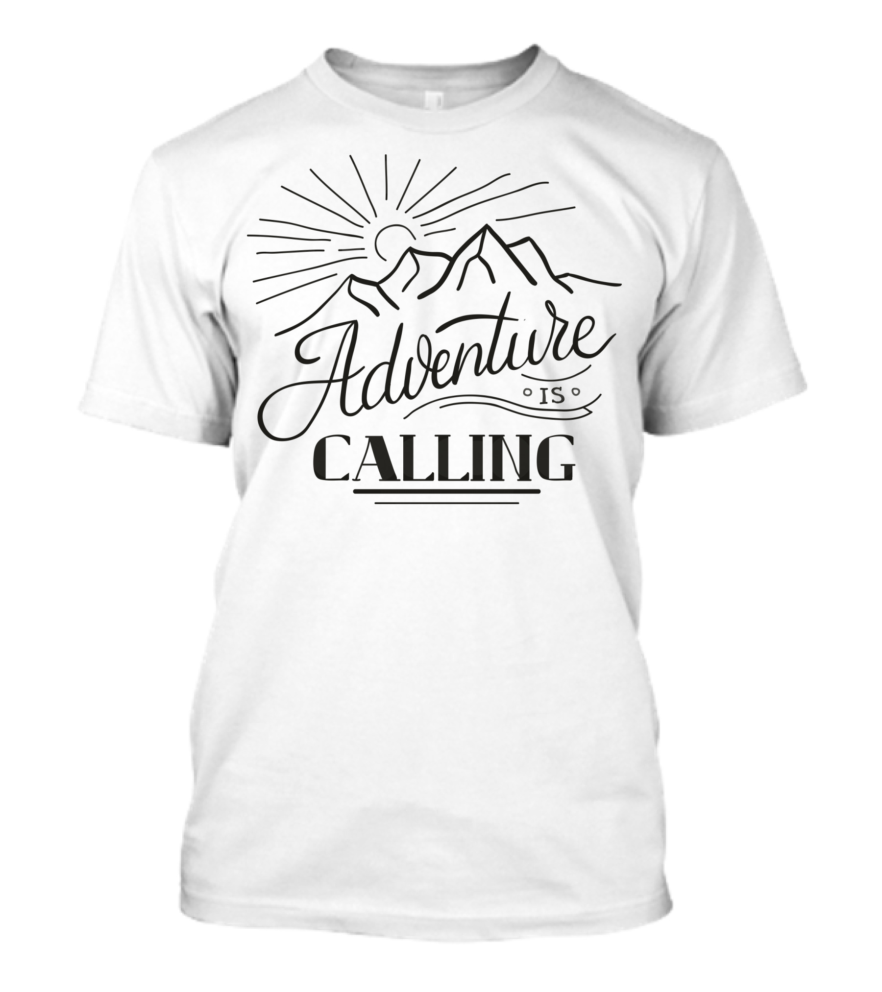 Adventure Is Calling Mountains Sunburst T-Shirt