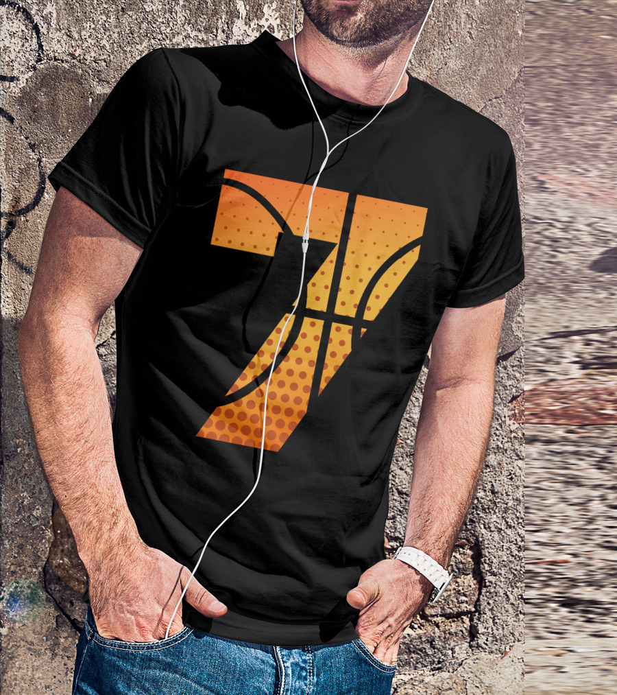 Basketball Seven Graphic Number T-Shirt