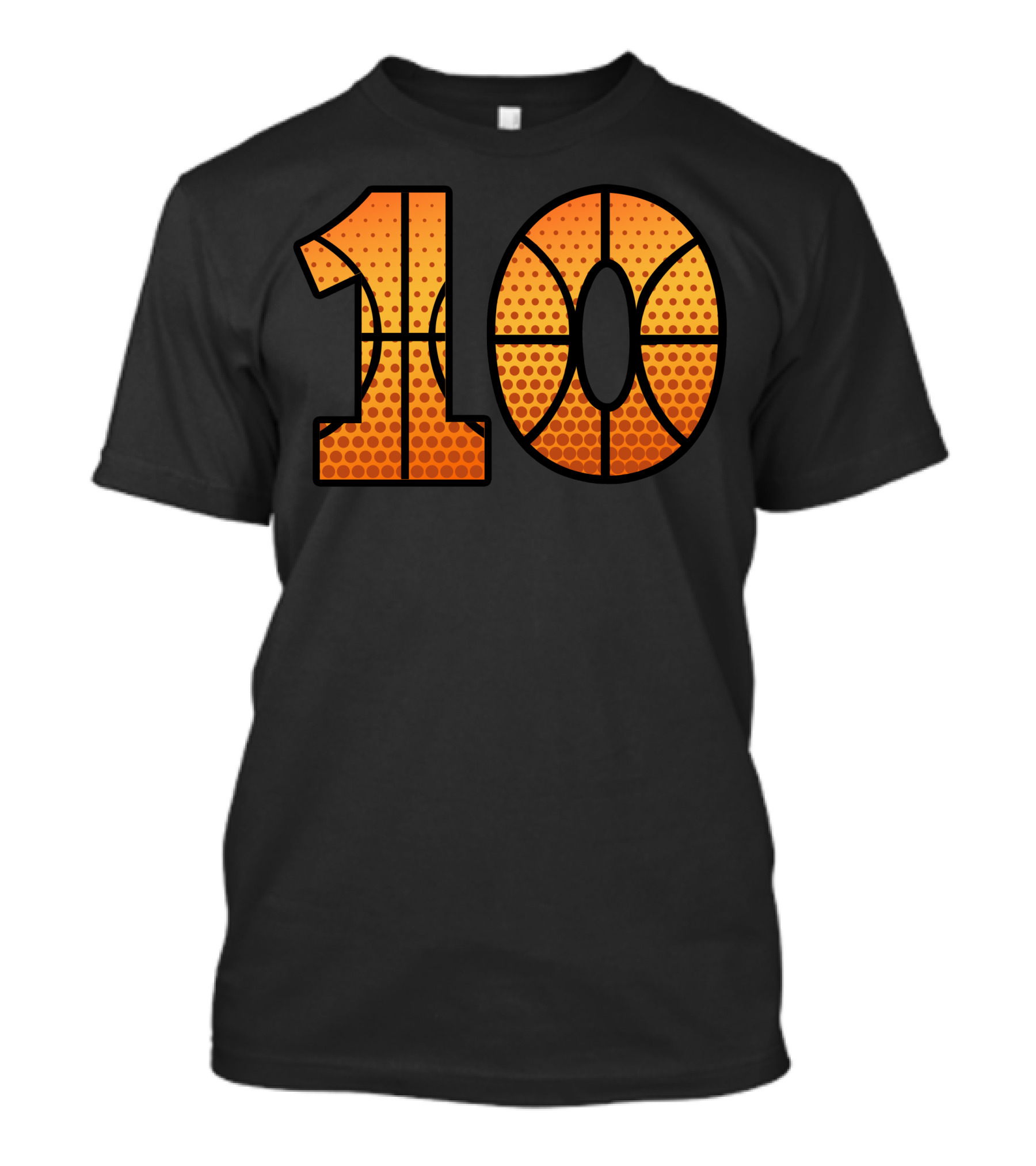 Basketball Number 10 With Orange Ball T-Shirt