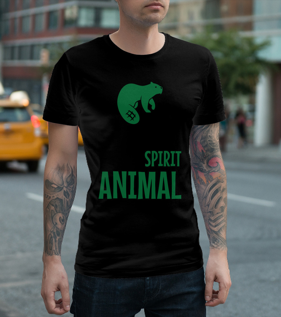 Beavers Are My Spirit Animal Green Beaver T-Shirt