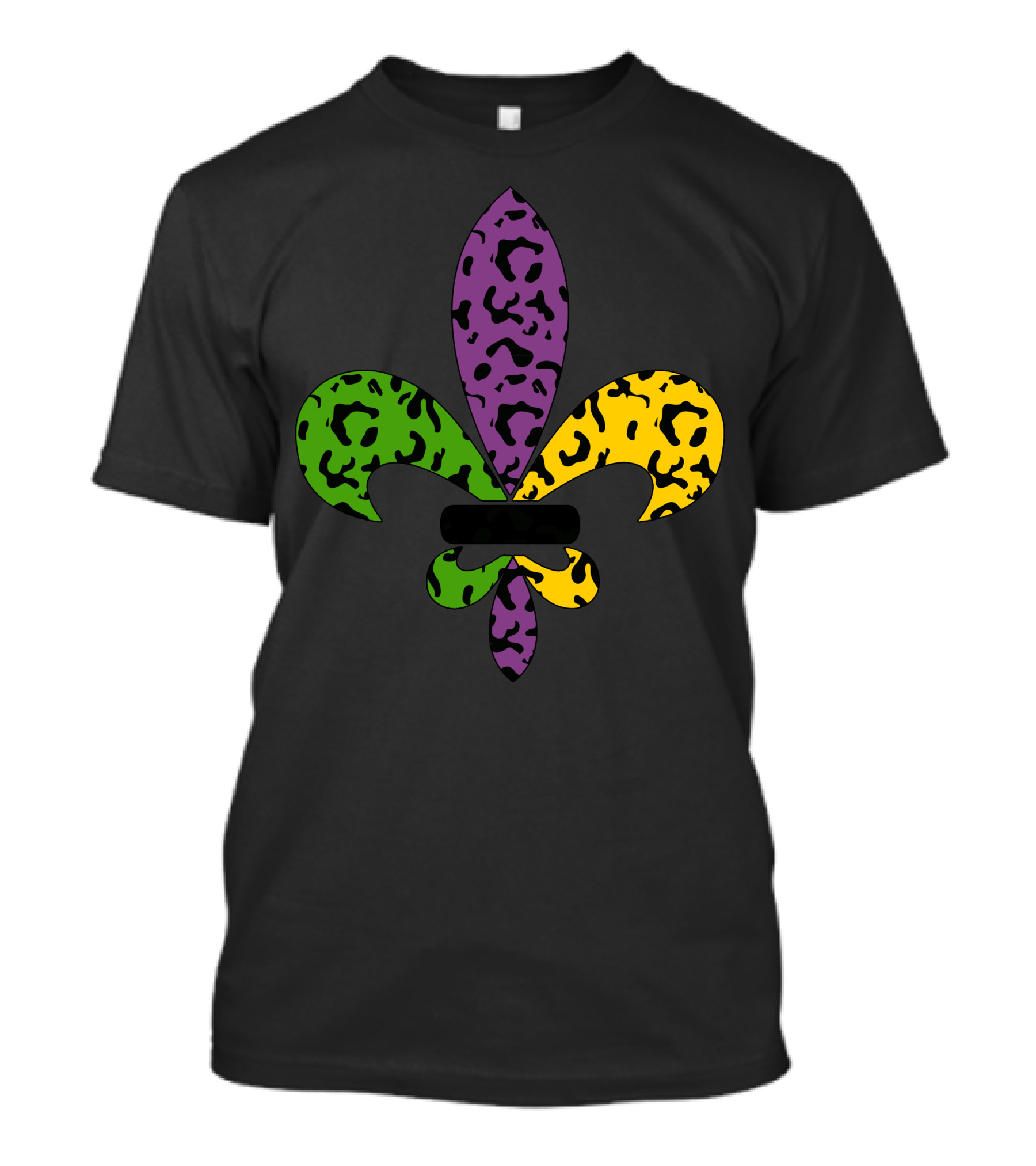 Fleur De Lis Mardi Gras Leopard Print T-Shirt