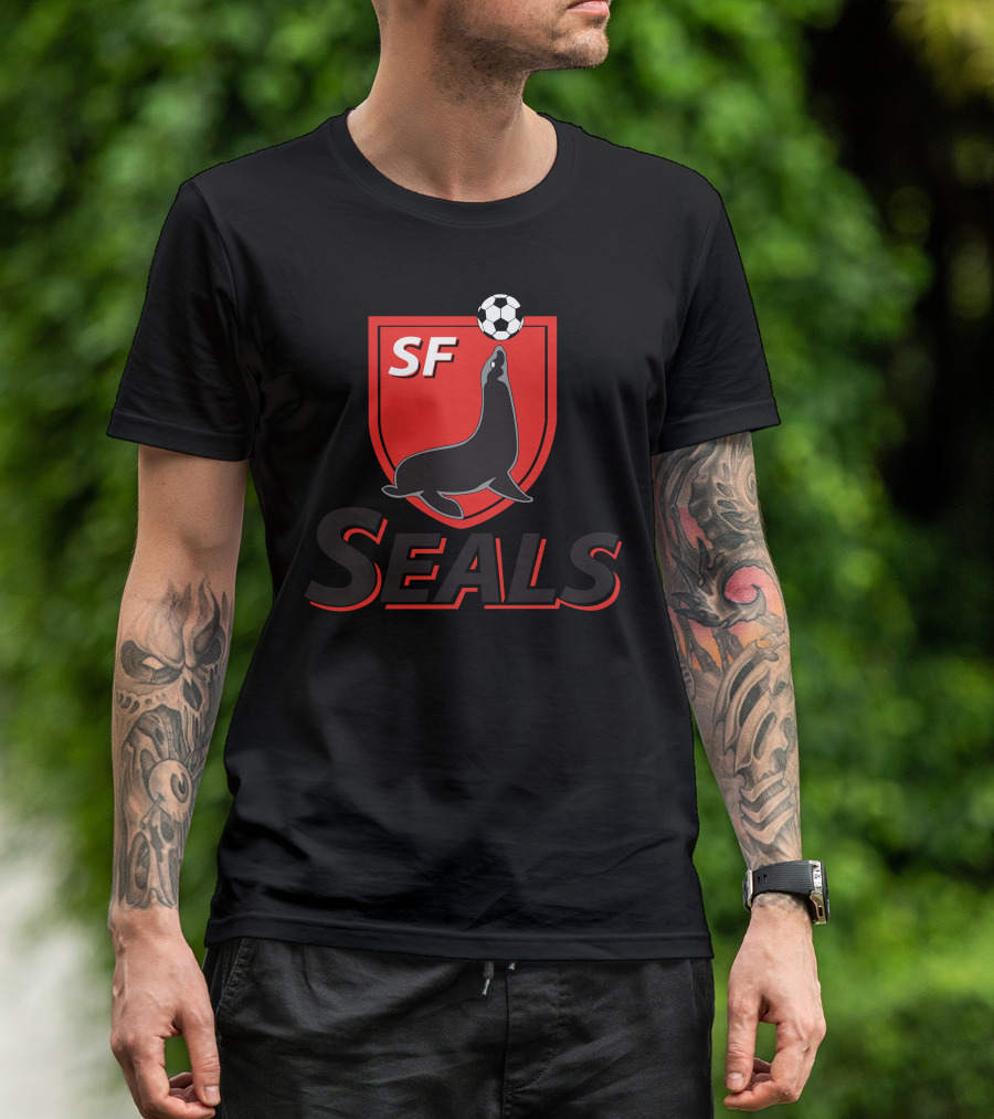 SF Seals Soccer Badge Seal Balancing Ball T-Shirt