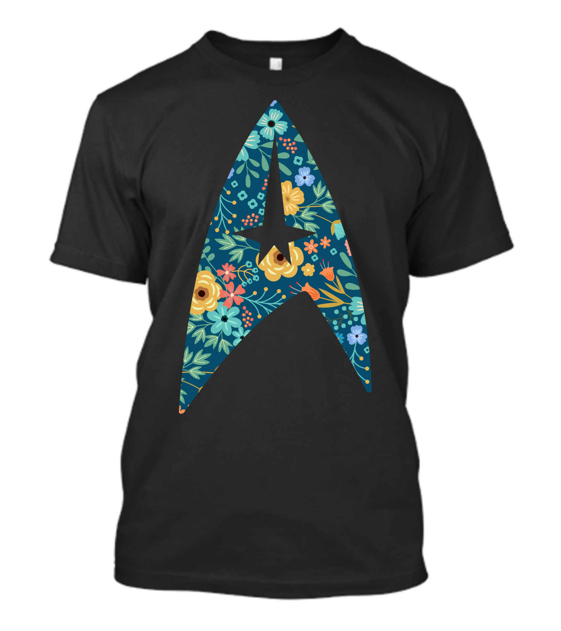 Star Trek Starfleet Emblem Floral T-Shirt