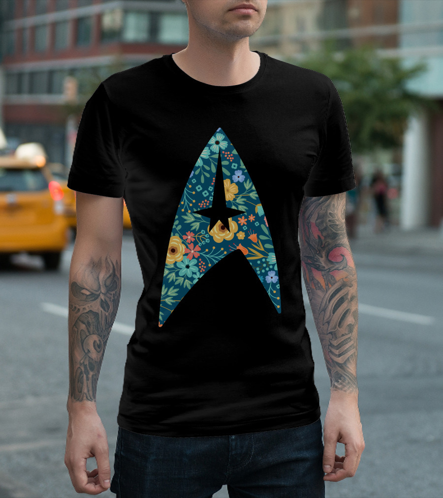 Star Trek Starfleet Emblem Floral T-Shirt