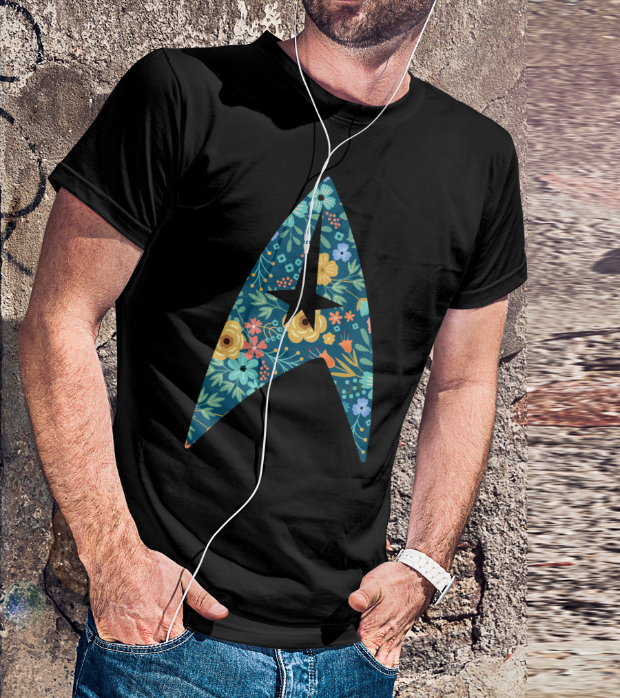 Star Trek Starfleet Emblem Floral T-Shirt