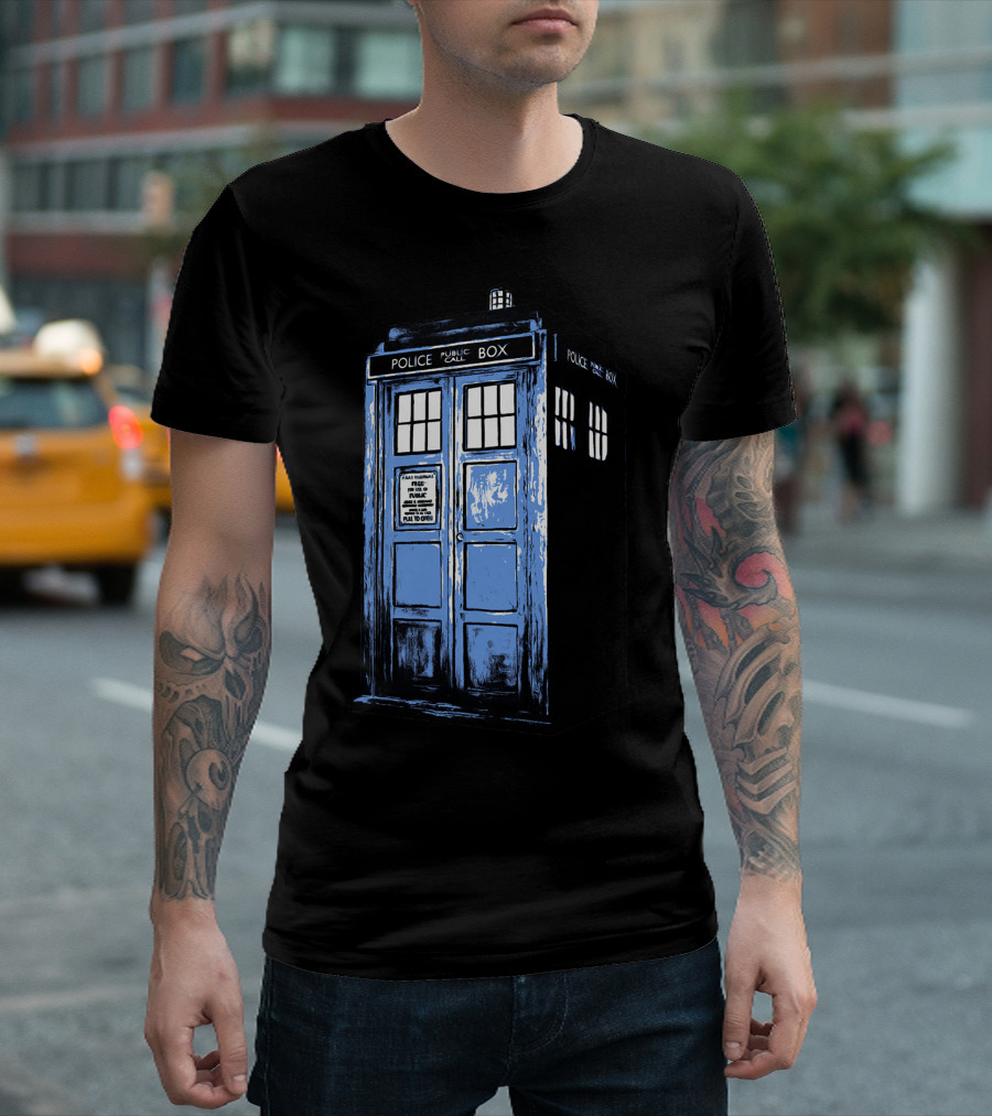 Tenth Doctor TARDIS Police Public Call Box Doctor Who TARDIS T-Shirt