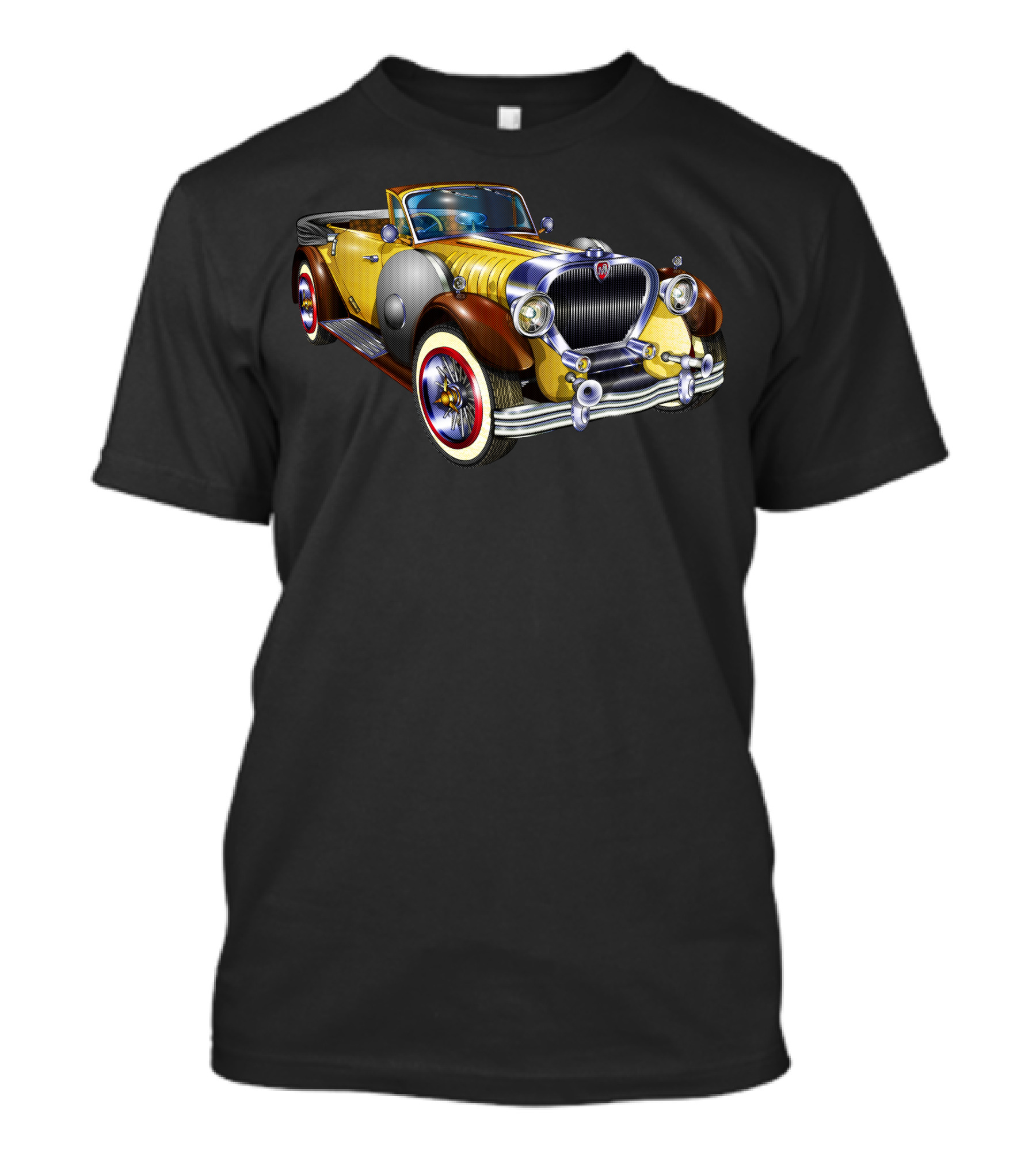 Classic Retro Convertible Golden Vintage Car T-Shirt