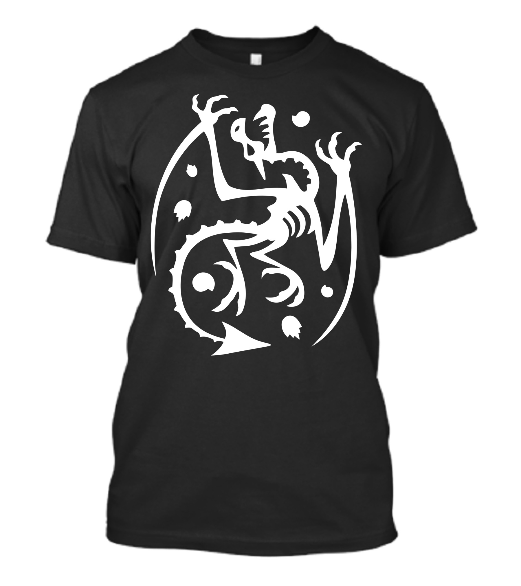 Ancient Power Tribal Dragon With Cosmic Symbols T-Shirt