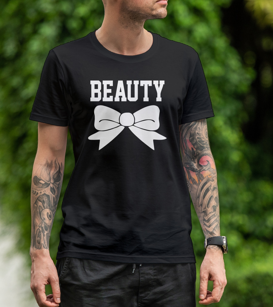 BEAUTY Bow Icon Simple T-Shirt